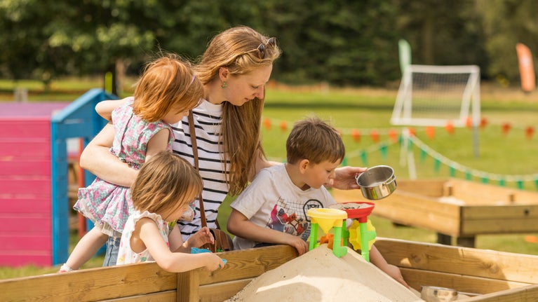 Fun at the sand pit during Summer of Play